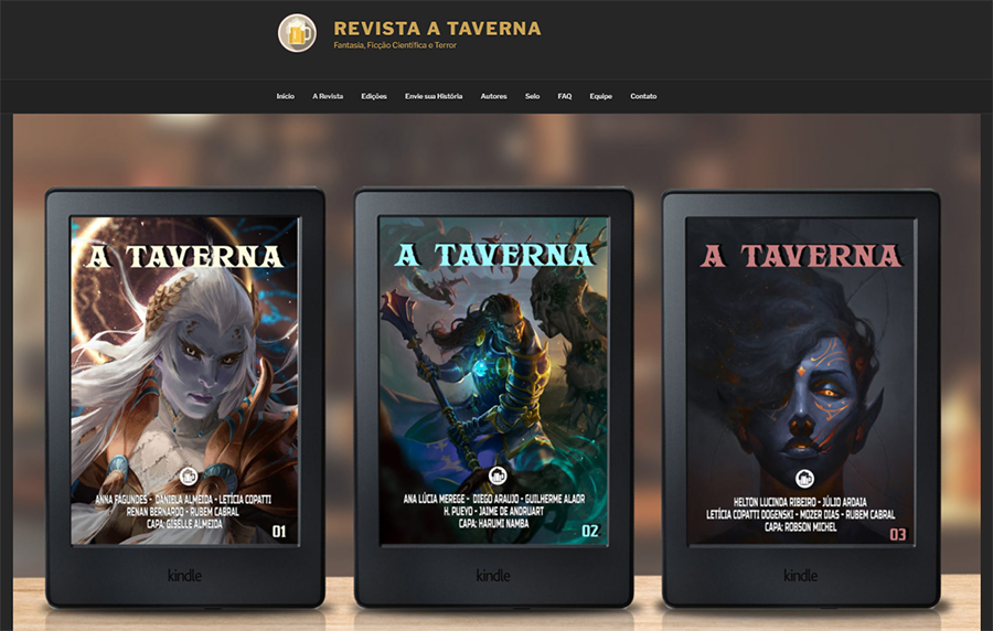 Imagem da home page da Revista Taverna