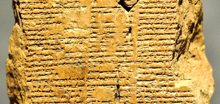 Tabuleta V da epopeia de Gilgamesh do período baibilônico, entre 2003 e 1595 a.C.