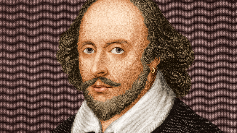 Desenho retratando William Shakespeare