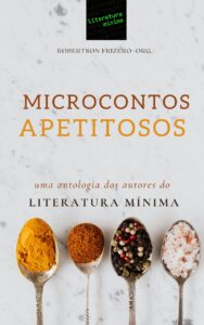 Capa do livro Microcontos apetitosos, de Robertson Frizero