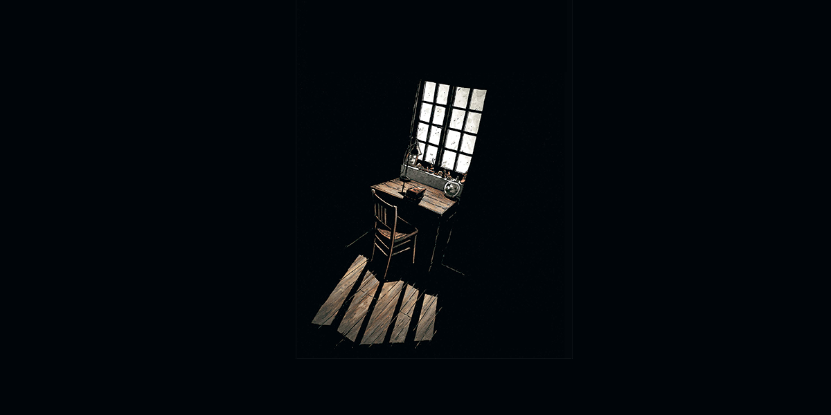 Arte a partir da capa HQ Solitário de Christophe Chanbouté