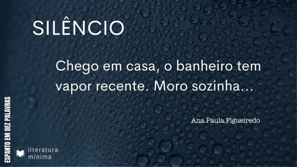 Textos de microlitetura escritos com dez palavras sobre espanto. Imagem de fundo com texto em primeiro plano.