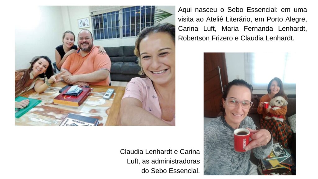 Foto com três pessoas no segundo plano, à esquerda, e uma pessoa em primeiro plano à direita.